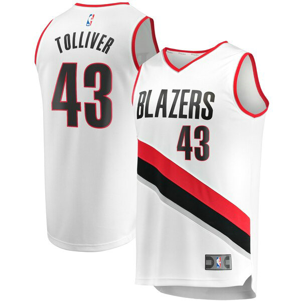 Maillot Portland Trail Blazers Homme Anthony Tolliver 43 Association Edition Blanc